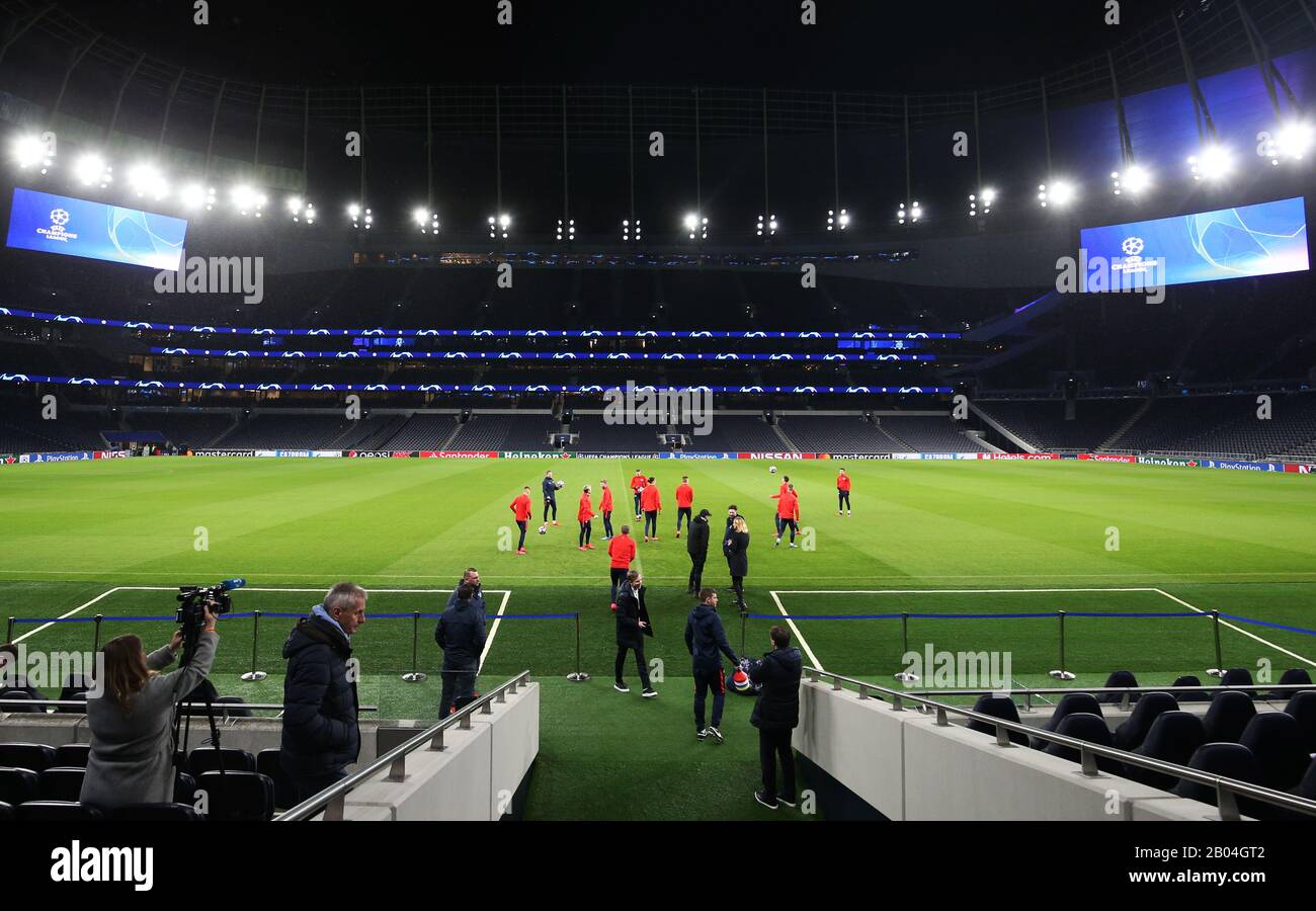 Spieler von RB Leipzig während der Trainingseinheit im Tottenham Hotspur Stadium, London. Stockfoto