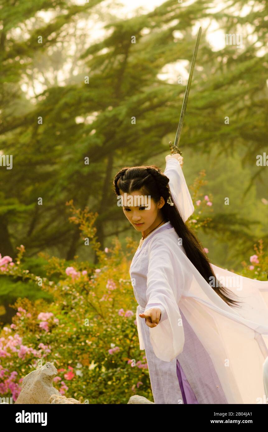Chinesische Kosplay-Fotoshoot Stockfoto