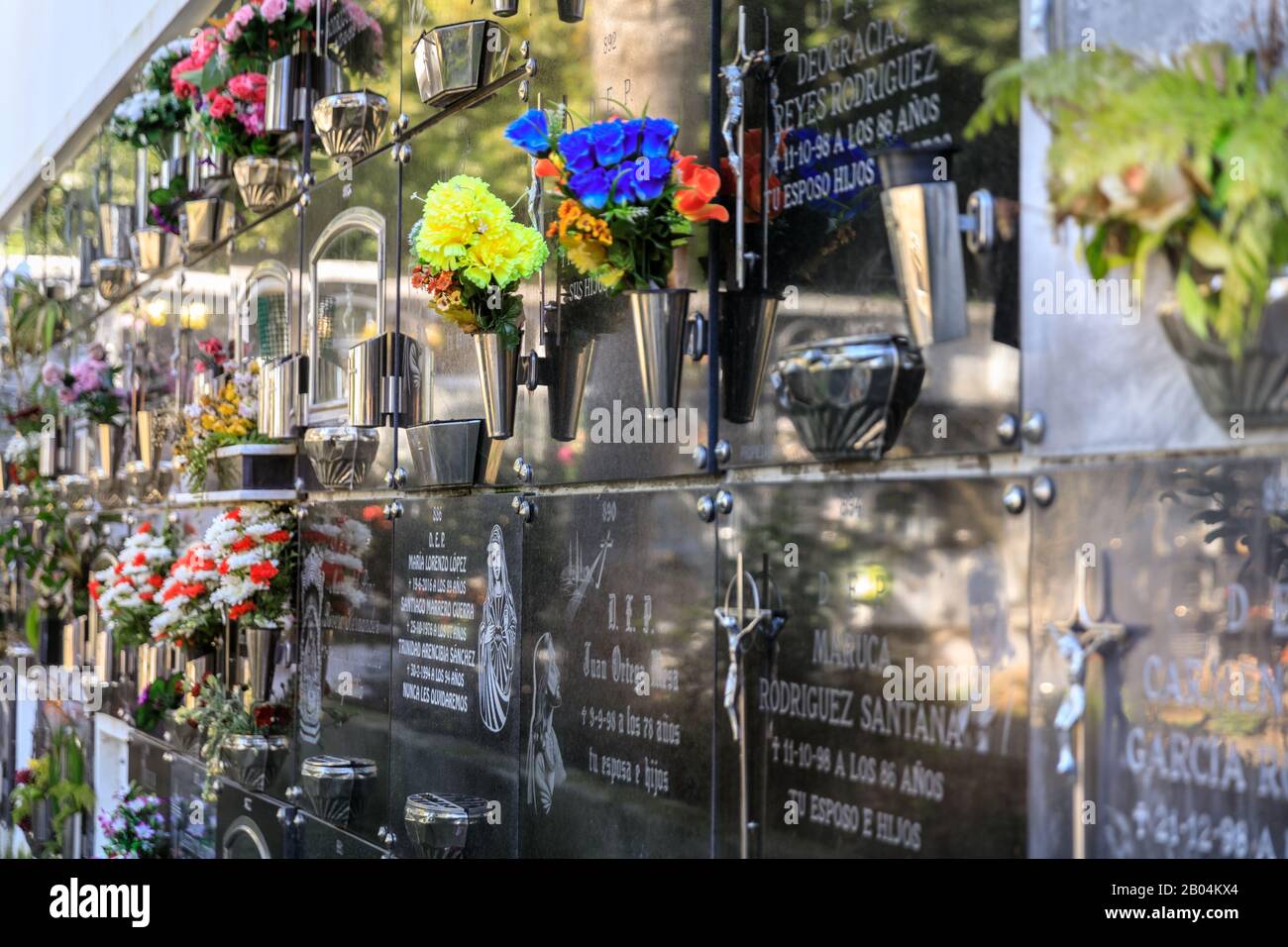 Cementerio de Valleseco, städtischer Friedhof in Valleseco, Gran Canaria, Kanarische Inseln Stockfoto