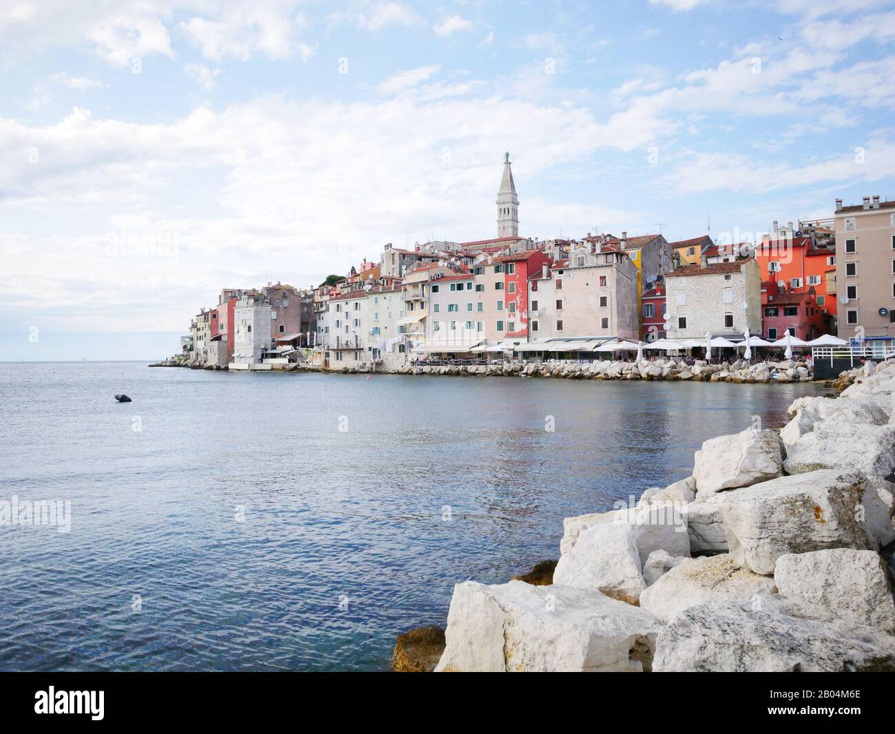 Rovinj, Kroatien: Panorama über die historische Stadt Stockfoto