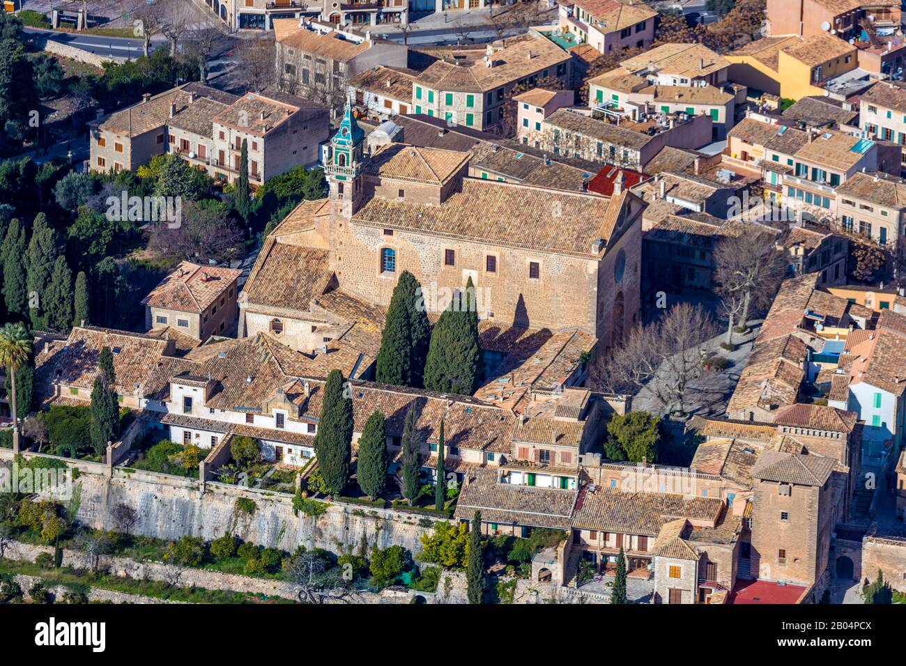 Luftbild, Insel, Kloster der Kartäuserorden, Museum Cartoixa de Valldemossa, Museum Frédéric
