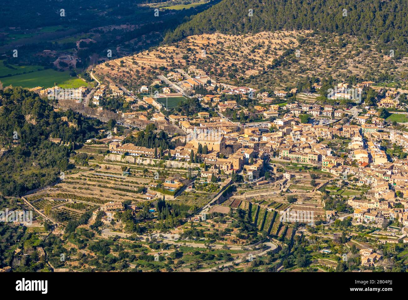 Luftbild, Insel, Ortsansicht, Kloster der Kartäuserorden, Museum Cartoixa de Valldemossa, Museum
