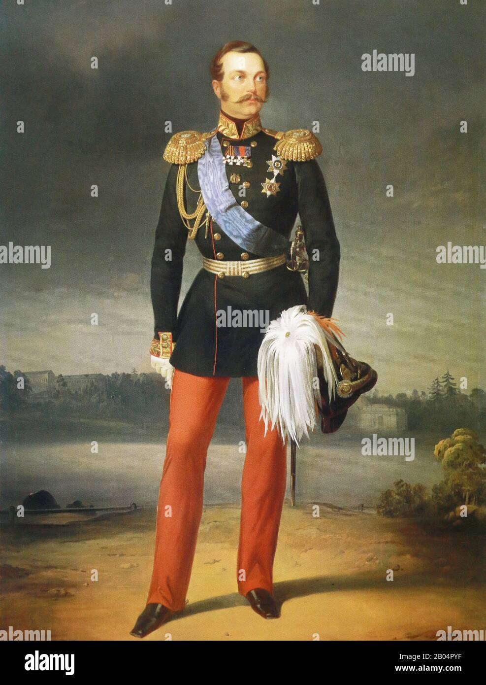 Der russische Kaiser Alexander II. Nikolaevich. Gemälde von E. Botman, 19. Jahrhundert. Stockfoto