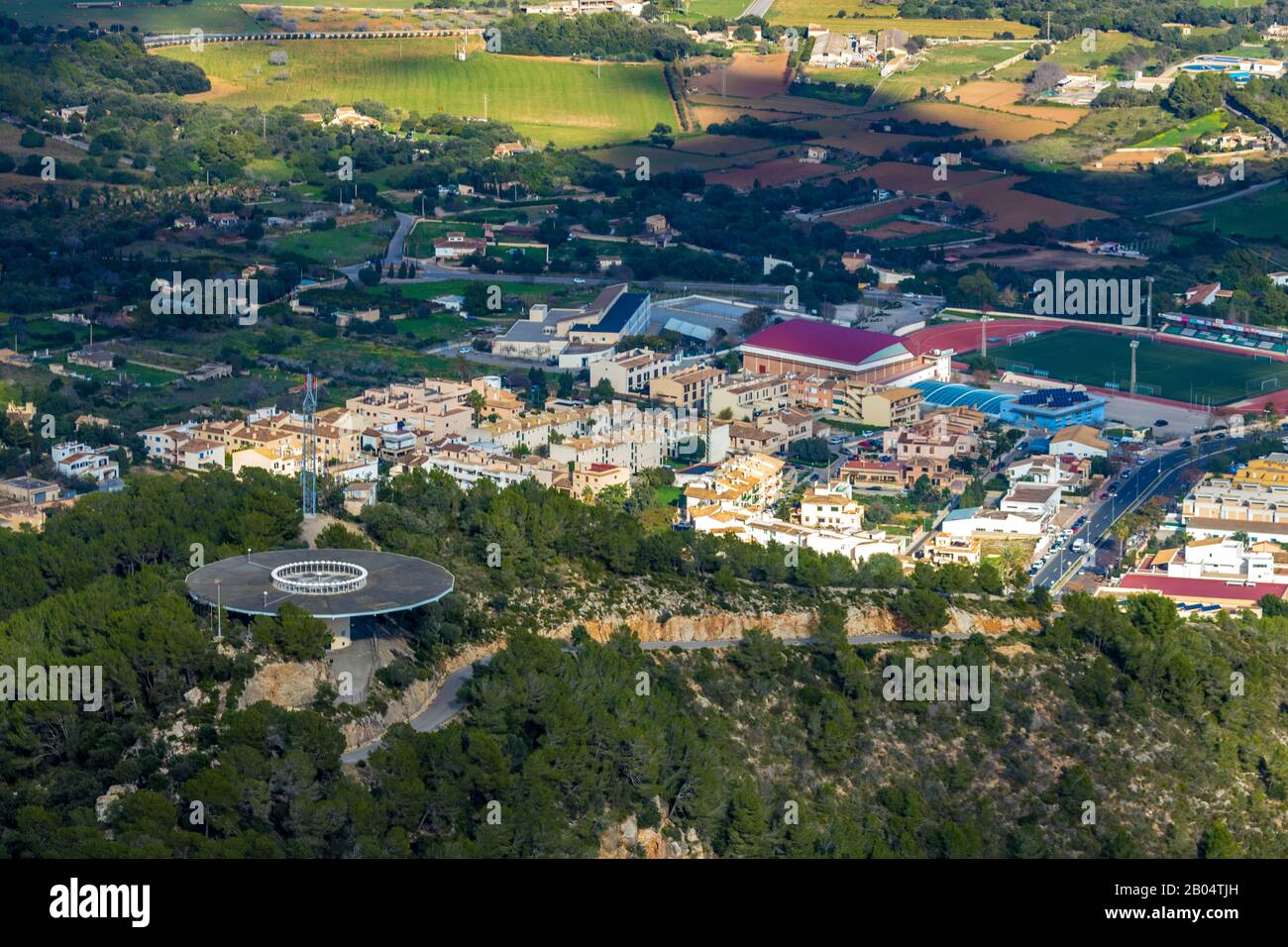 Luftbild, vor-Antenne, Flugnavigation, Mallorca, Balearen, Capdepera, Europa, Balearen, Spanien, ESP, Reisen, Tourismus, Reiseziel, Sehenswürdigkeiten Stockfoto