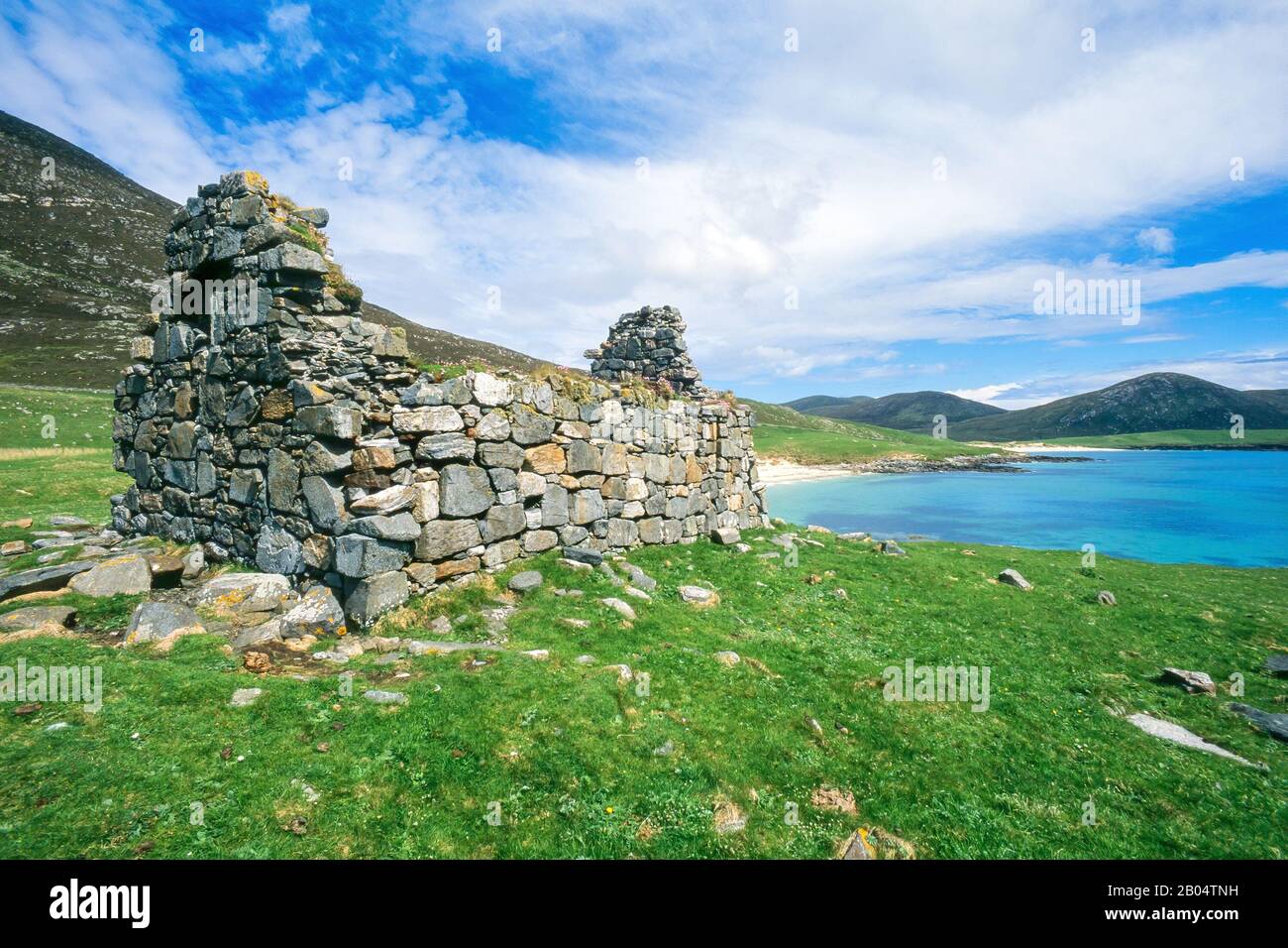 Toe Head Chapel, Rudh an Teampuill, Gob An Tobha, Insel Harris, Schottland, Großbritannien Stockfoto