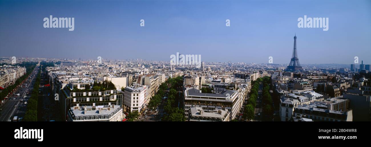 Erhöhte Ansicht einer Stadtlandschaft, Paris, Frankreich Stockfoto