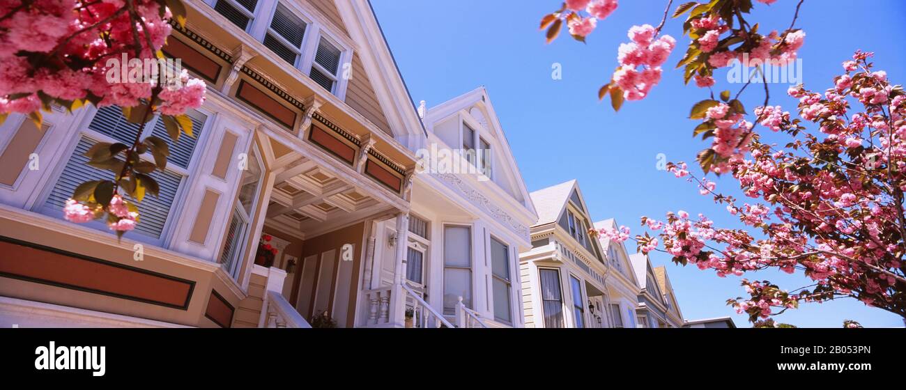 Niedriger Blickwinkel auf die Gebäude in einer Stadt, San Francisco, Kalifornien, USA Stockfoto