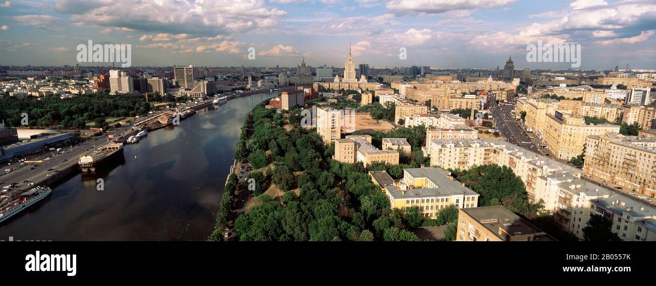 Luftbild einer Stadt, Moskau, Russland Stockfoto