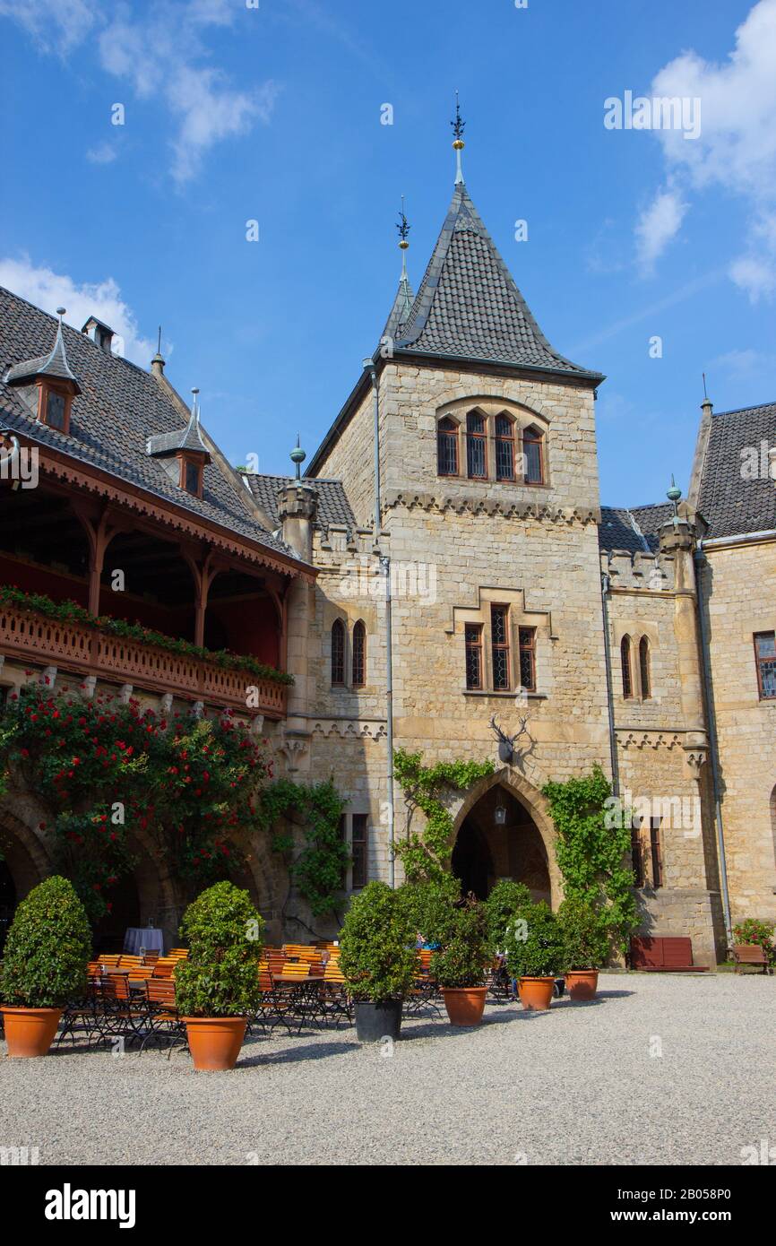 3. Juni 2019: Fassade des Schlosses Marienburg bei Hannover, Niedersachsen, Deutschland Stockfoto