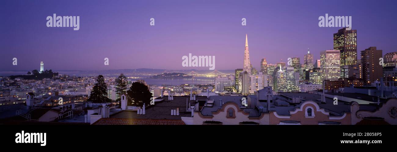 Blick auf ein Stadtbild von Nob Hill, San Francisco, Kalifornien, USA Stockfoto