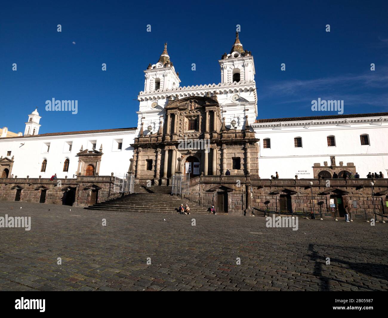 Fassade einer Kirche, Plaza de San Francisco, Quito, Ecuador Stockfoto