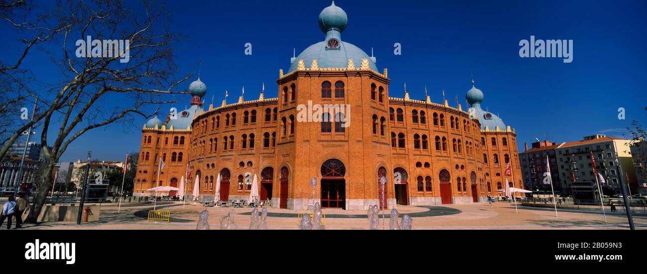 Fassade eines Gebäudes, Campo Pequeno Bullring, Lissabon, Portugal Stockfoto