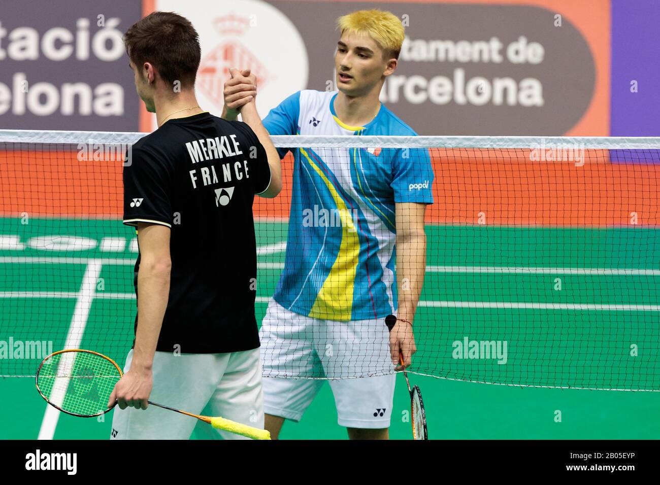 Christo Popov aus Frankreich tritt am Tag 1 des spanischen Meisters von Barcelona am 18. Februar 2020 im Olympischen Sportzentrum Vall d'Hebron in Barcelona in der Qualifikationsrunde 1 Im Herreneinzel gegen Arnaud Merkle aus Frankreich an. (Foto nach DAX/ESPA-Images) Stockfoto Christo Popov aus Frankreich tritt am Tag 1 des spanischen Meisters von Barcelona am 18. Februar 2020 im Olympischen Sportzentrum Vall d'Hebron in Barcelona in der Qualifikationsrunde 1 Im Herreneinzel gegen Arnaud Merkle aus Frankreich an. (Foto nach DAX/ESPA-Images) Stockfoto
