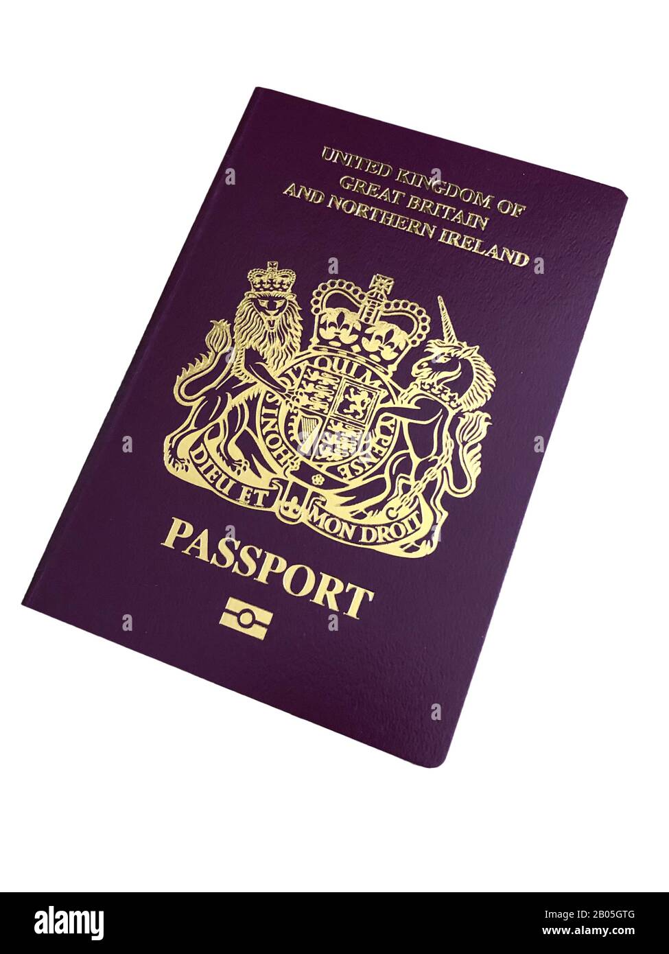 Der neue Post-Brexit 2020 British Passport ohne die Worte der Europäischen Union auf dem Cover. Stockfoto