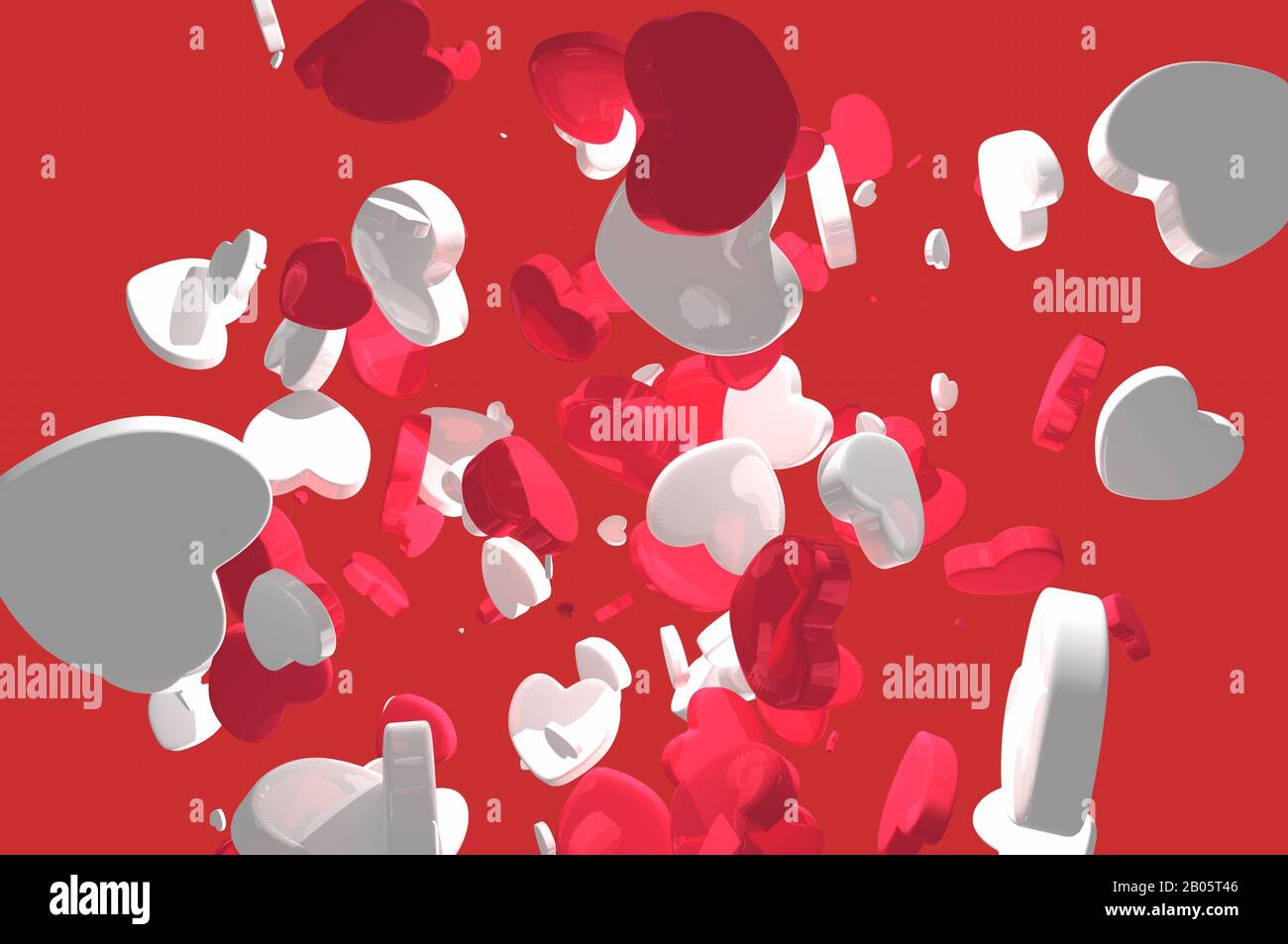 Hintergrund der Herzpartikel. Konzept Hochzeit , Liebe , valentinstag Stockfoto