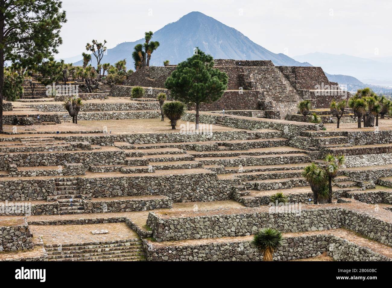 Archäologische Stätte von Cantona, Maya-Ruinen, Puebla, Mexiko, Mittelamerika Stockfoto