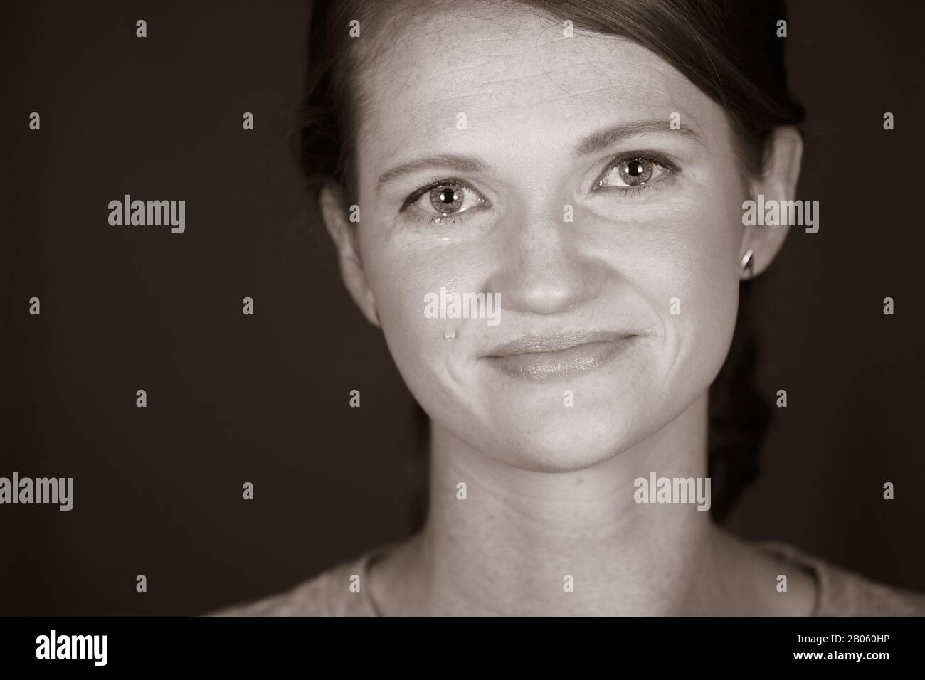 Frauen weibliche Mutter Weinte Tränen Des Glücks oder Der Traurigkeit Stockfoto