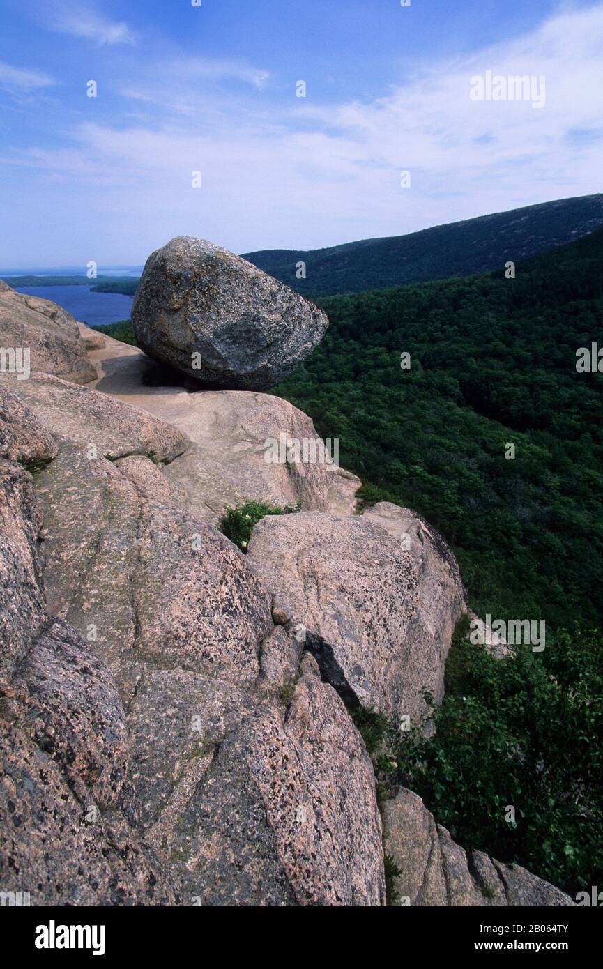 USA, MAINE, MOUNT DESERT ISLAND, ACADIA NATIONALPARK, "BLASE", FELSFORMATION AUS GRANIT Stockfoto