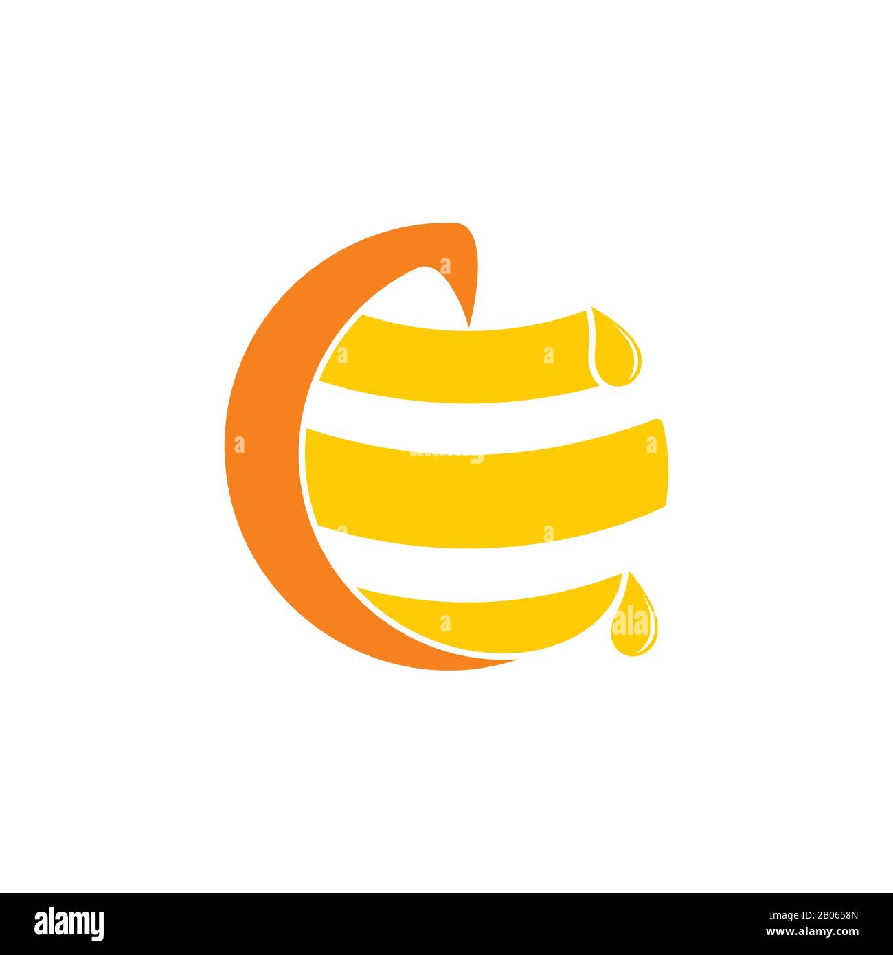 Vektor für das Logo des Honigkämms mit Buchstabe c Stock Vektor