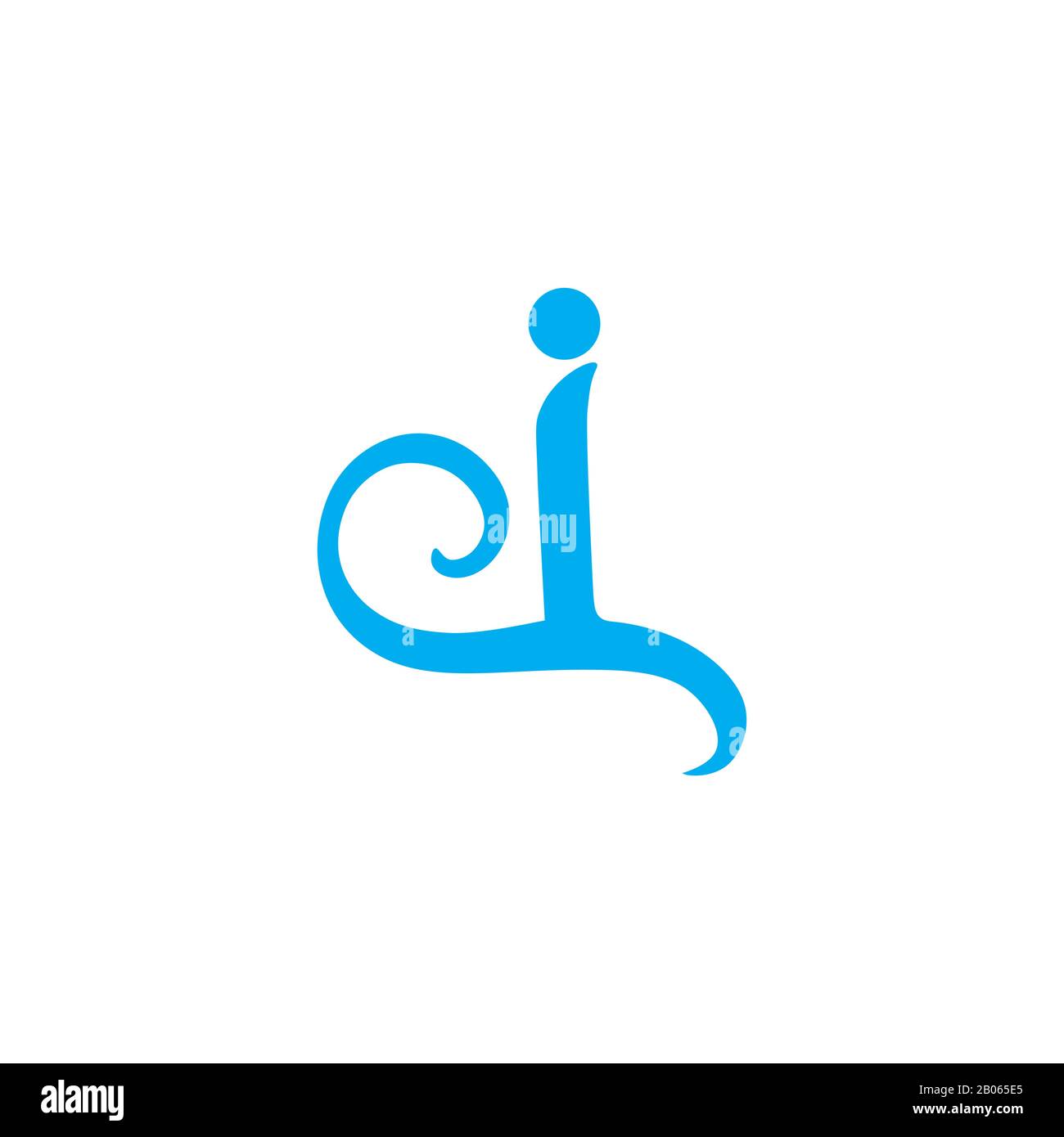 Letter di Blue Wellenform Logo-Vektor Stock Vektor