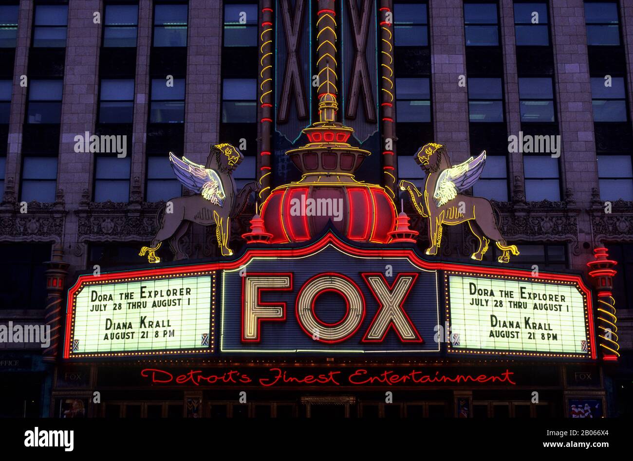 USA, MICHIGAN, DETROIT, FOX THEATRE, SCHILD Stockfoto