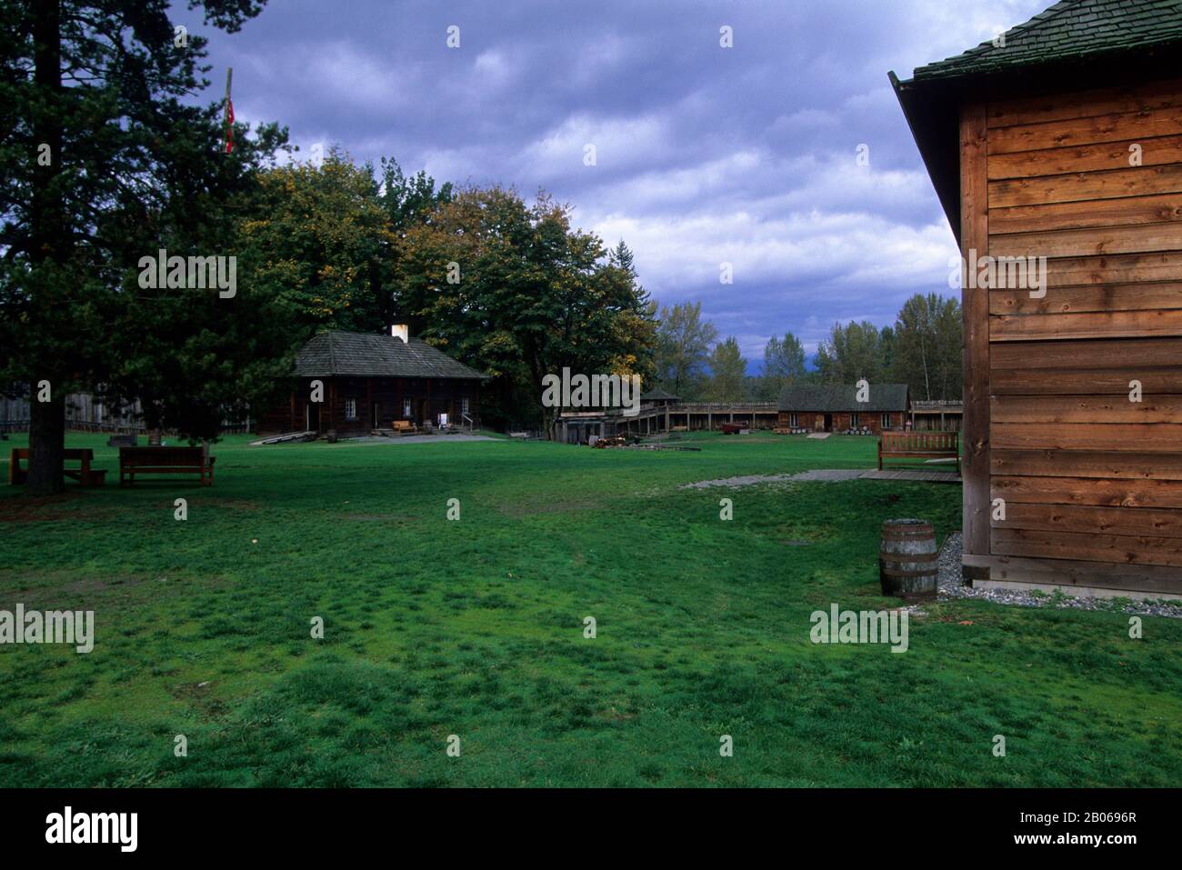 KANADA, BRITISH COLUMBIA, FORT LANGLEY, (N.H.S), BLICK AUF DIE DIENSTQUARTIERE Stockfoto