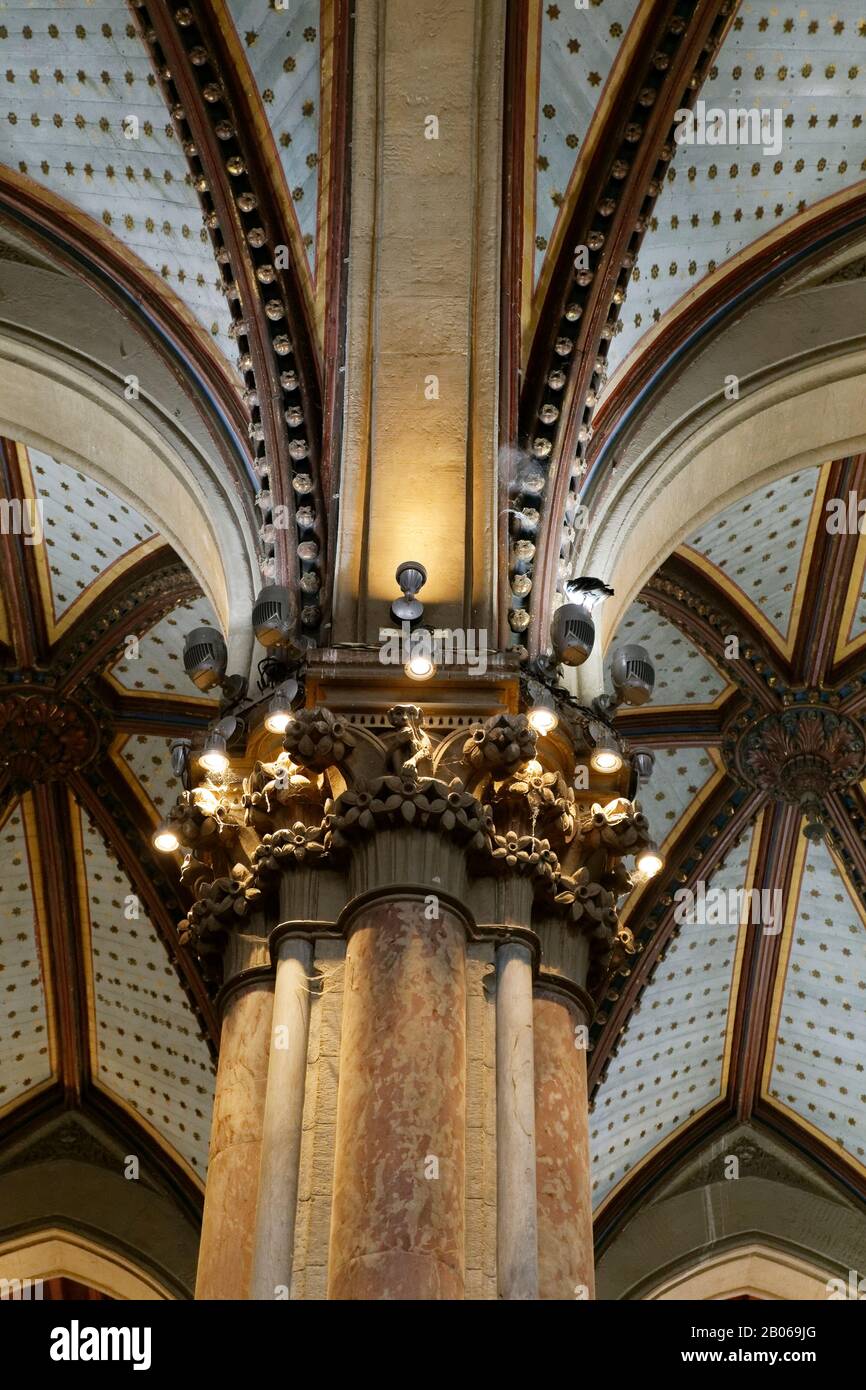 Chhatrapati Shivaji Maharaj Terminus Interior, früher Victoria Terminus, ist ein historischer Endbahnhof und UNESCO-Weltkulturerbe. Stockfoto