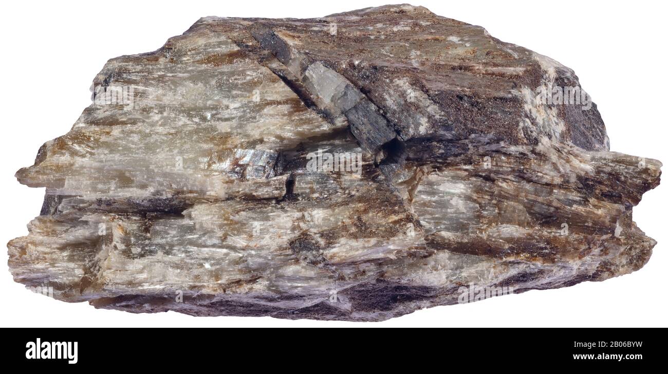 Grammatite, Montauban, Quebec Auch Amphibol und Tremolith und ist eine wichtige Gruppe von Inosilikatmineralen. Die faserige Form von Tremolit ist eine von Stockfoto