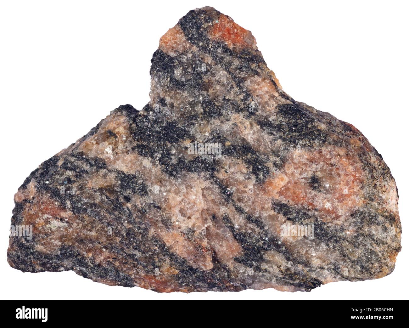 Hornblende-Granit, Plutonic, Ottawa EIN Granit mit Hornblende, ein felsisches plutonisches Gestein, im Allgemeinen Adamellit oder Granodiorit, das einen Amph enthält Stockfoto
