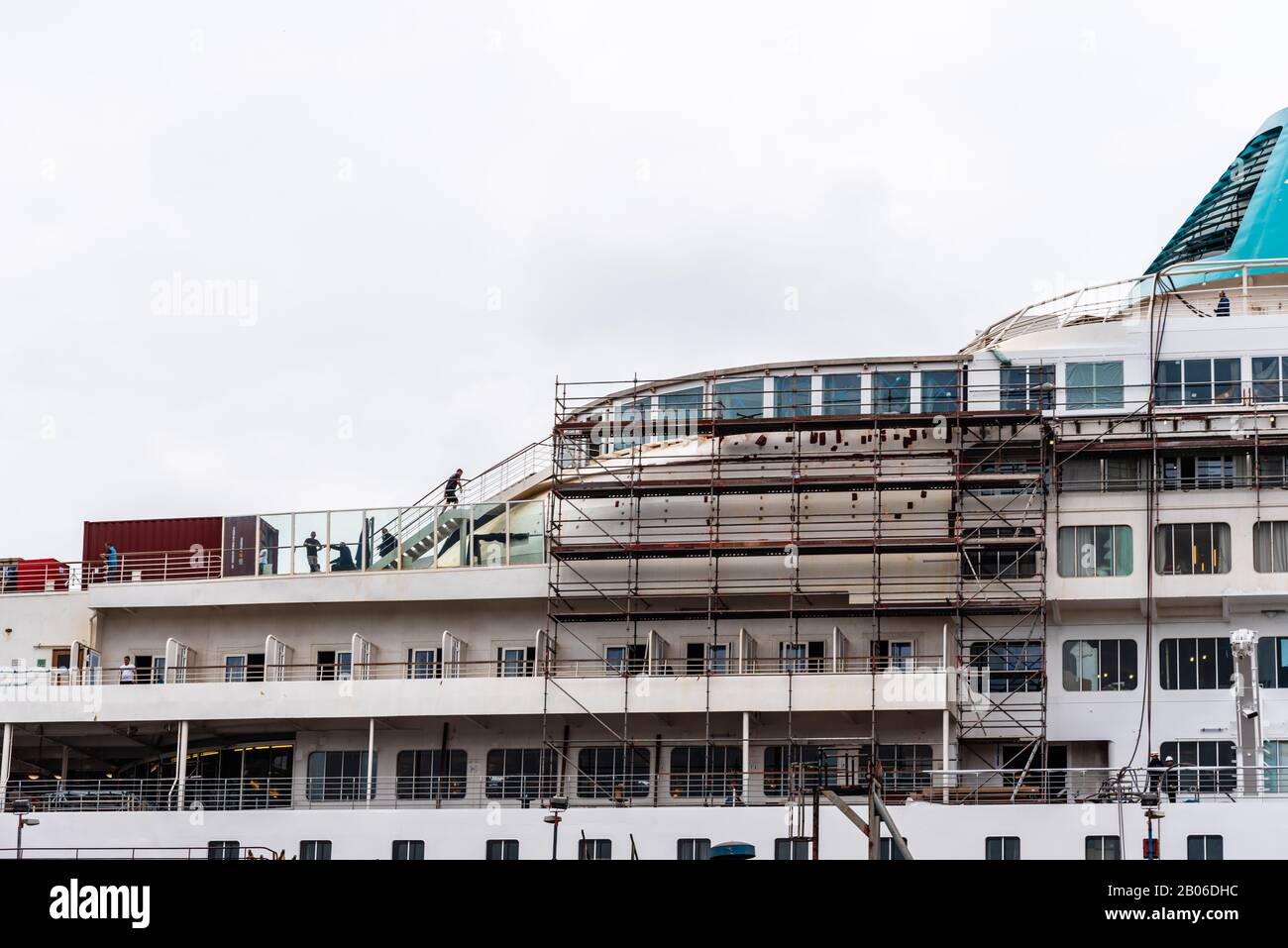 Hamburg, Deutschland - 4. August 2019: Bootstour auf der Elbewerften in Hamburg im Gunter. Stockfoto