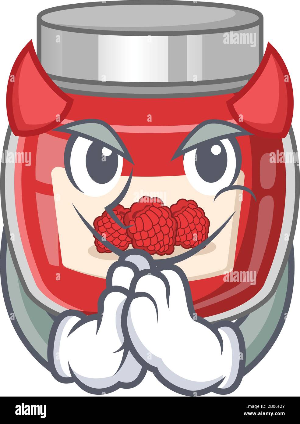 Devil Himbeere Marmelade Cartoon im Charakterdesign Stock Vektor