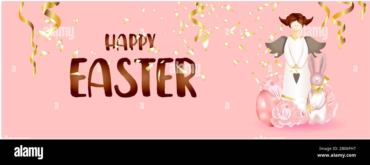 Ostern Karte. Banner oder Poster für Ostern. Übersetzung aus dem Russischen Frohe Ostern. Stockfoto