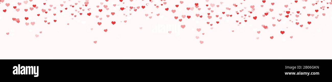 Nahtlose Hintergrund mit verschiedenen roten farbigen Konfetti Herzen zum Valentinstag, Muttertag oder Liebe Konzepte Stock Vektor