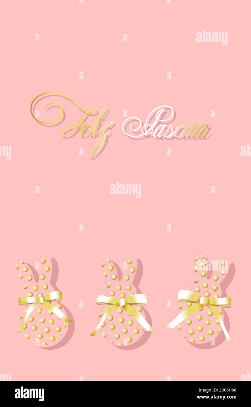 Frohe ostern. Osterkarte. Frühlingsblumen auf pinkfarbenem Hintergrund. Übersetzung aus spanisch frohe ostern. Stockfoto