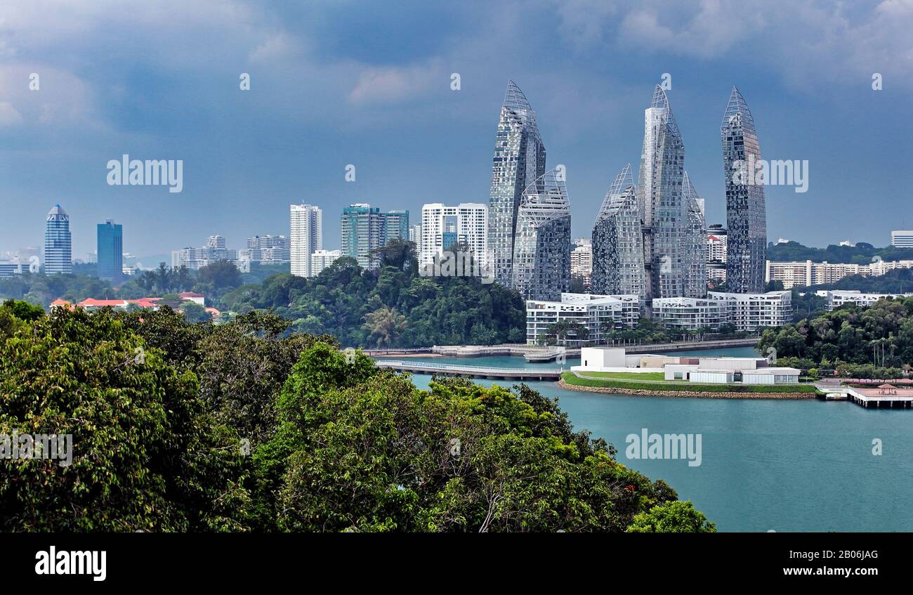 Singapur Stadtpanorama am Tag, Stadtbild Stockfoto