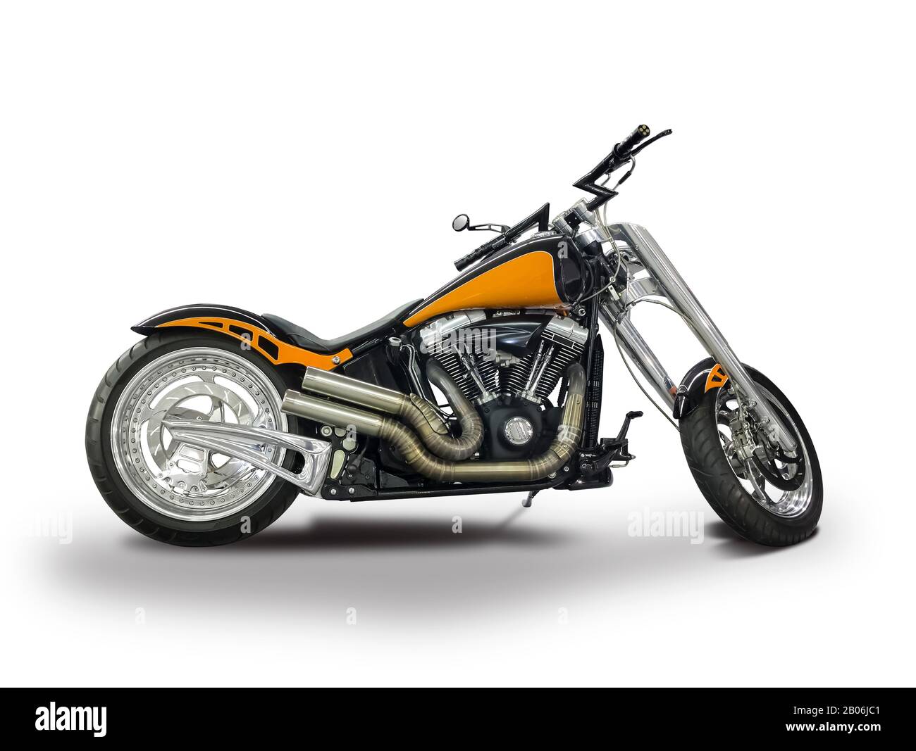 Benutzerdefiniertes Motorrad isoliert auf weiß Stockfoto