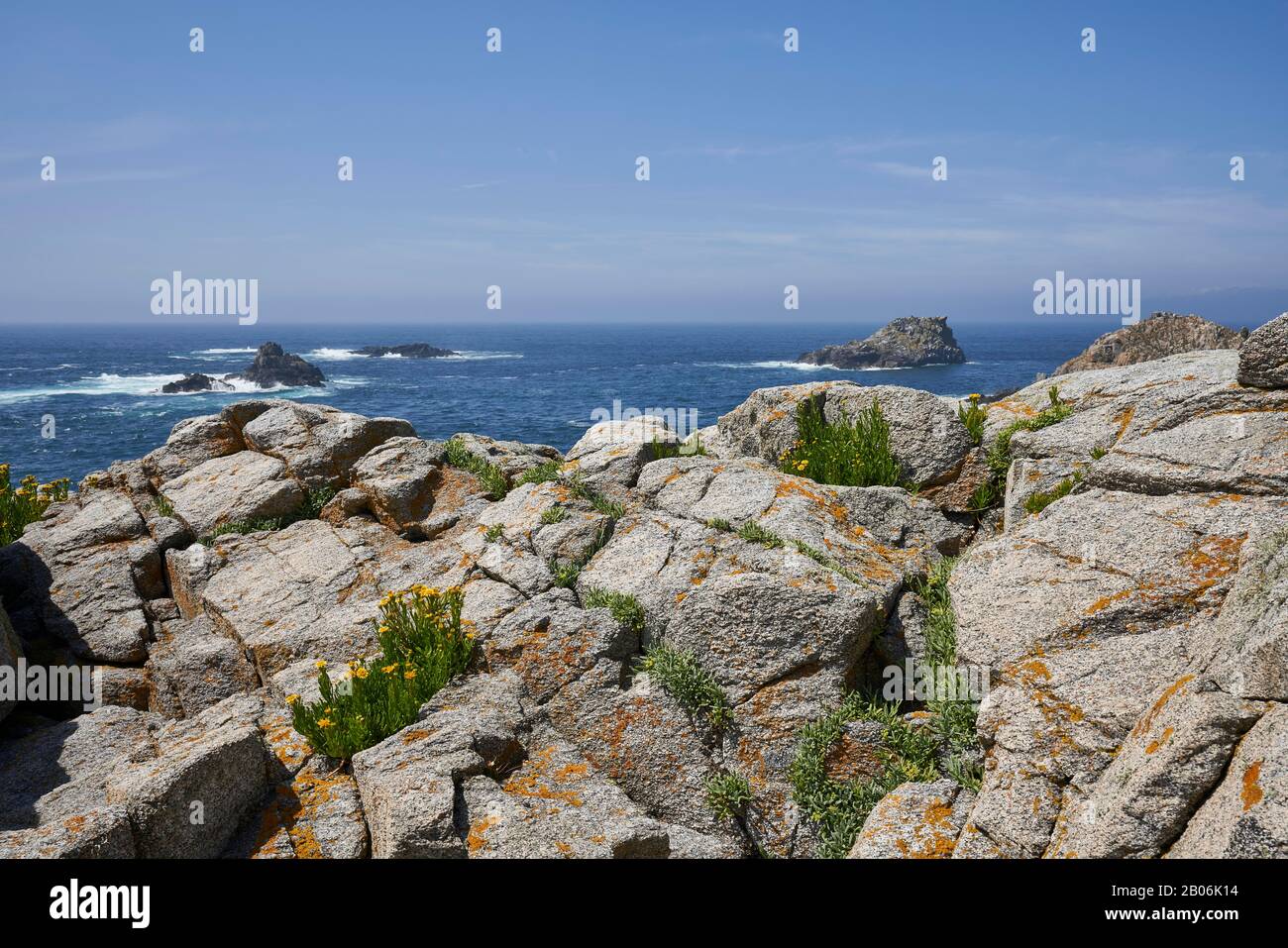 Küstenlandschaft vor Little Sark Island, Kanalinseln, Sark, Guernsey, Ärmelkanal, Großbritannien Stockfoto