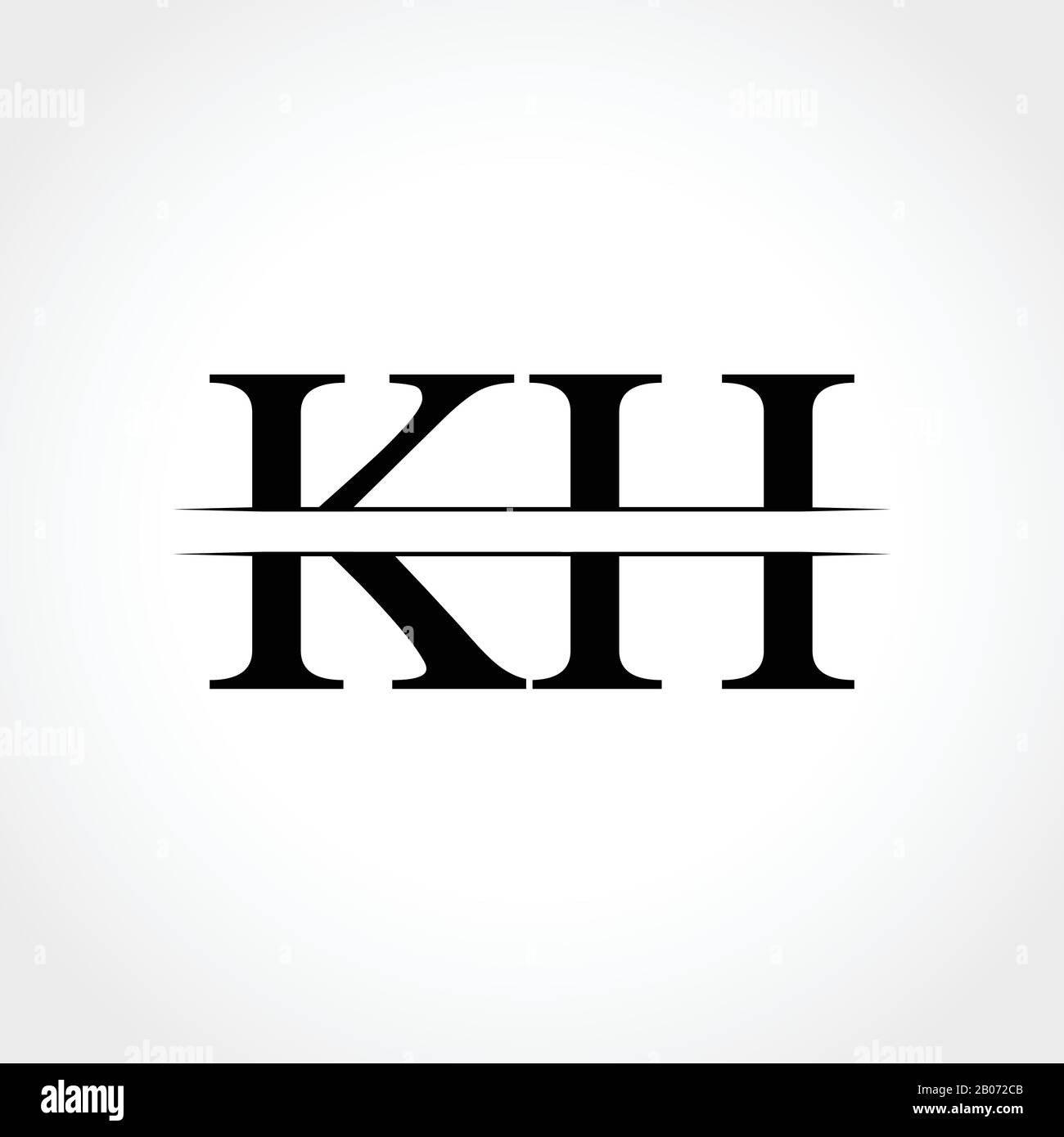 Vektor-Darstellung des KH-Buchstaben-Logos. Abstraktes KH-Logo im Letter Design Stock Vektor