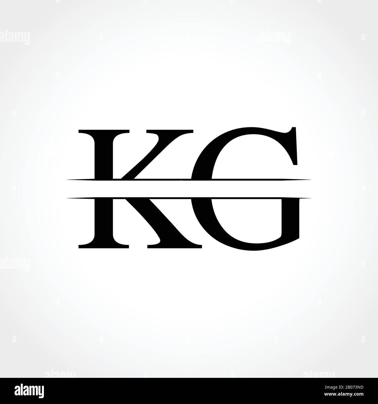 Vektorgrafiken Für das Design des Logos für den ersten KG-Buchstaben. Design mit abstraktem Brief-KG-Logo Stock Vektor