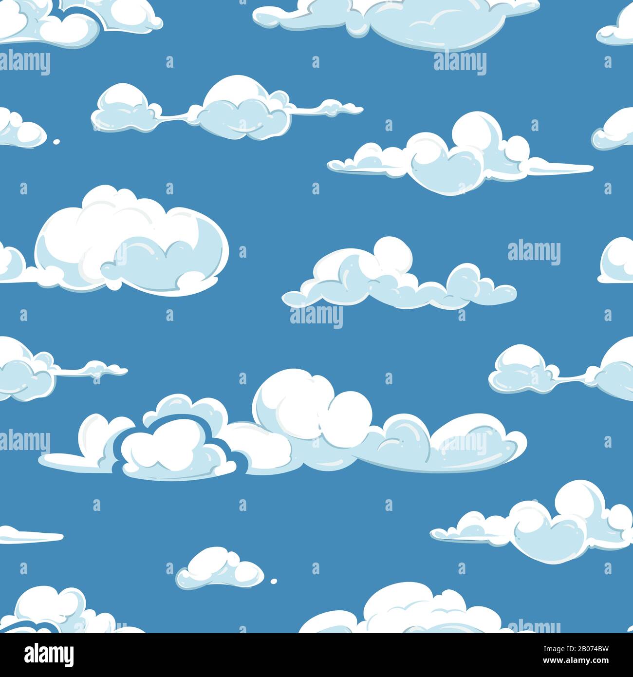Vektorwolken wittern nahtloses Muster. Hintergrund blaue Himmelskillustration Stock Vektor