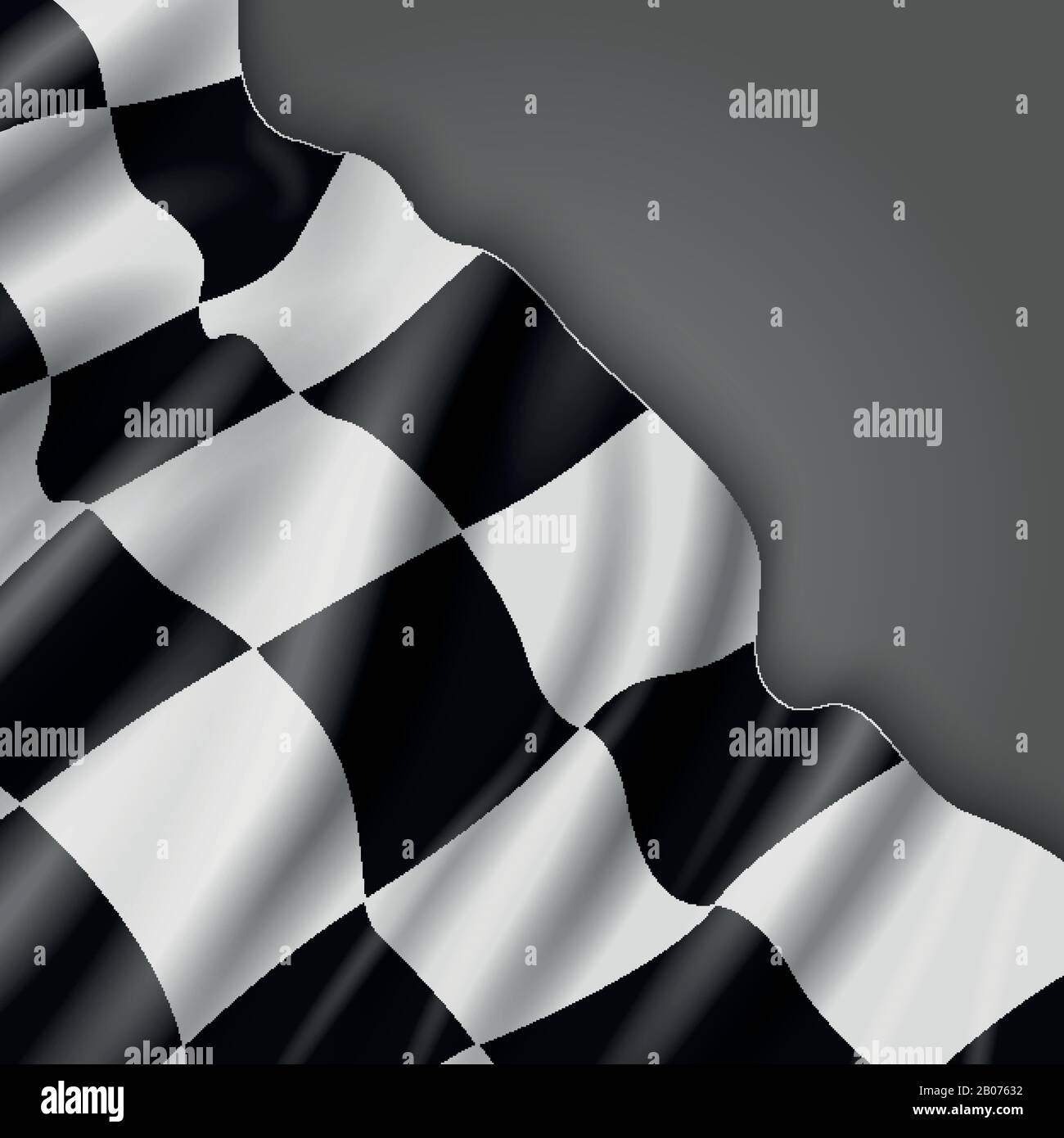 Abstrakter Vektorhintergrund mit karierter Rennfahne. Signal für Abbildung Formel 1 Stock Vektor