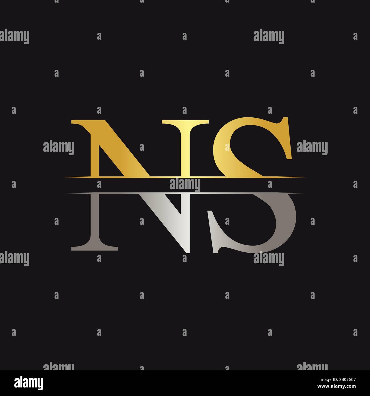 Anfänglicher Monogrammbrief NS Logo Design Vector Template. Design mit NS Letter Logo Stock Vektor