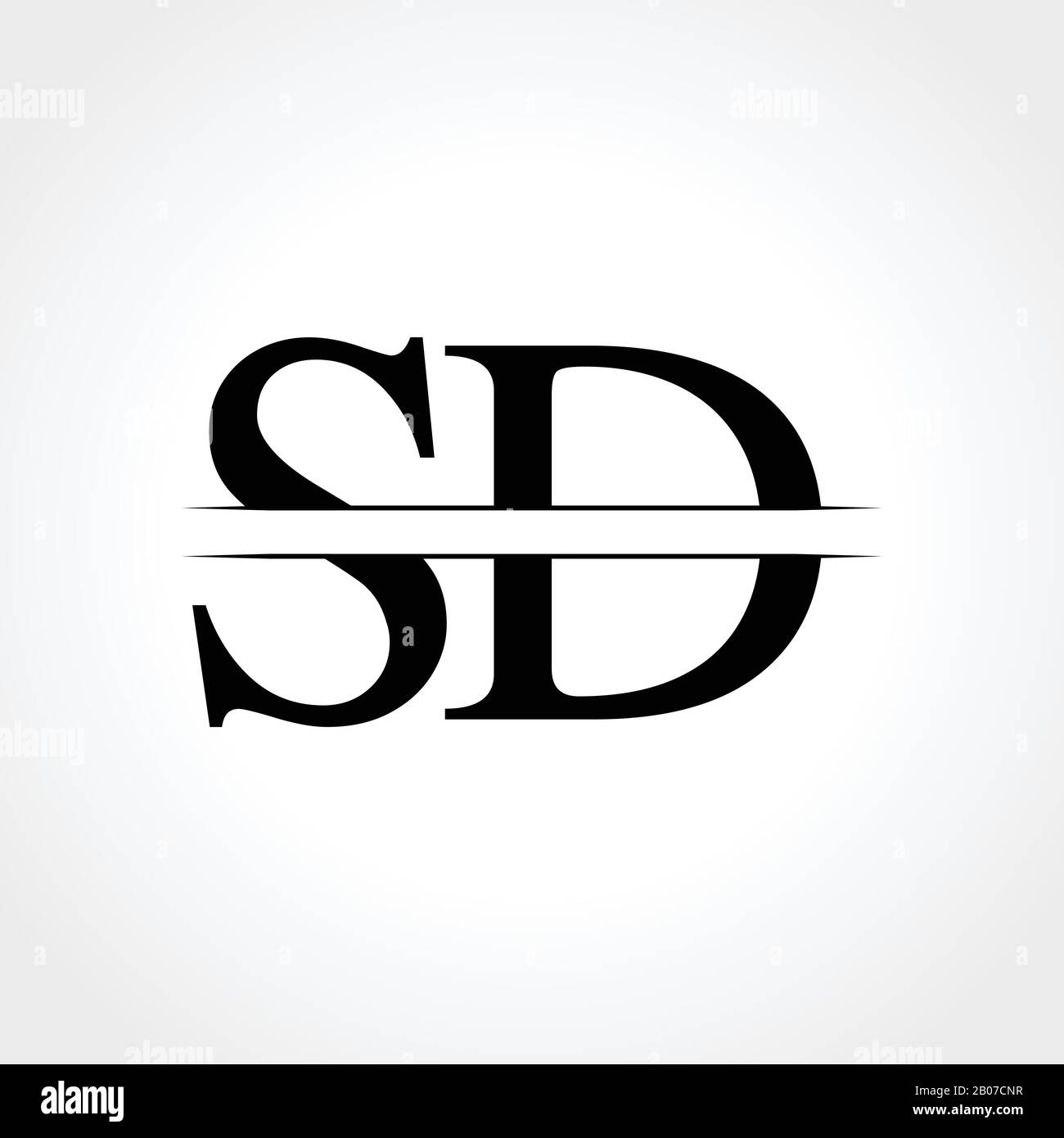 Initial SD-Logo Design Vector Template. SD schreiben Logo Design Stock Vektor
