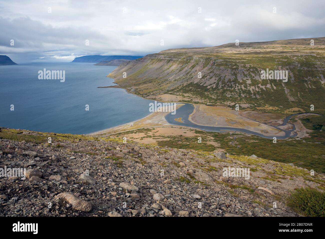 Landschaft an den West Fjords, Island, Westfjorde Stockfoto