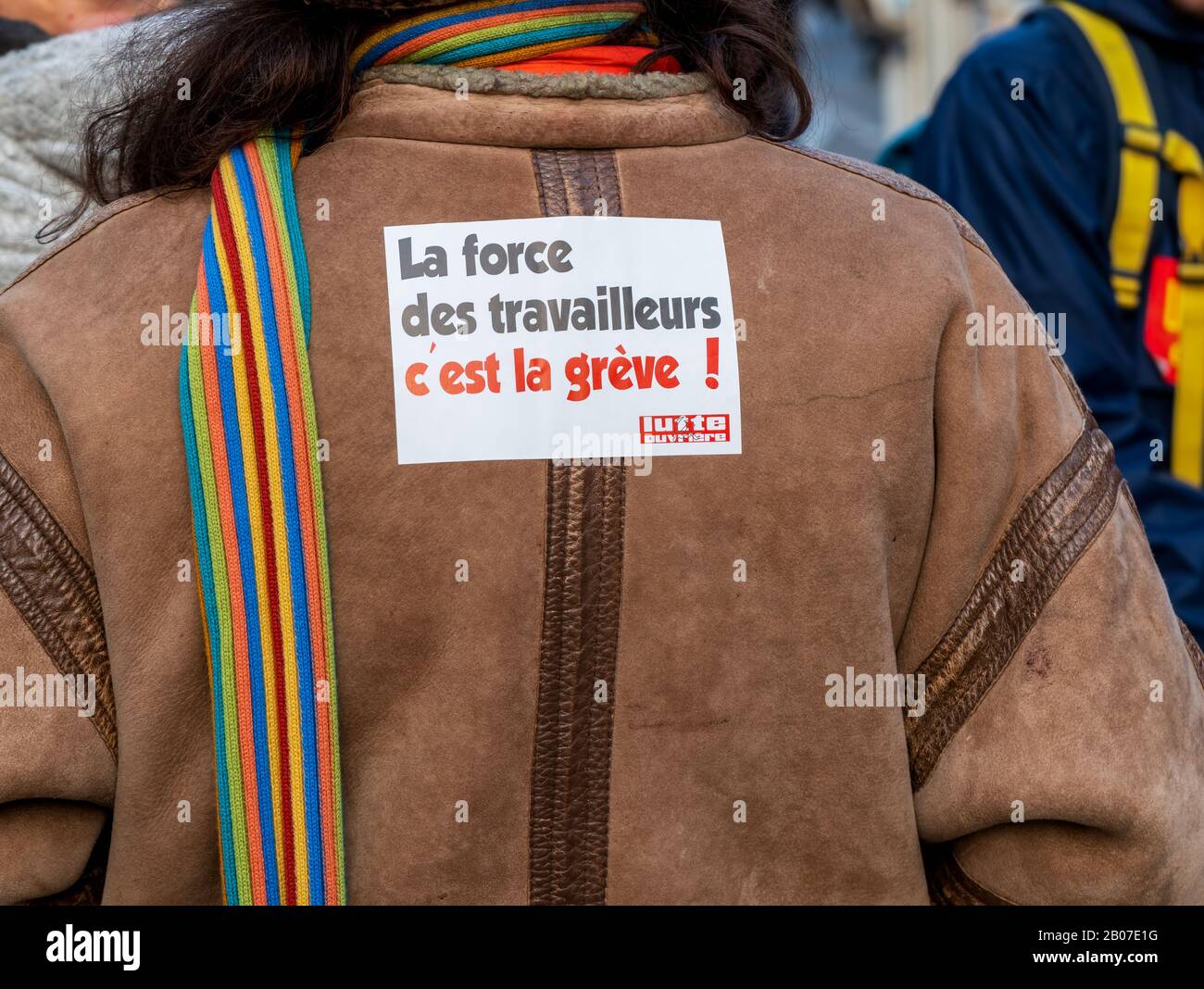 Protest gegen die französische Rente Reform in Paris Stockfoto