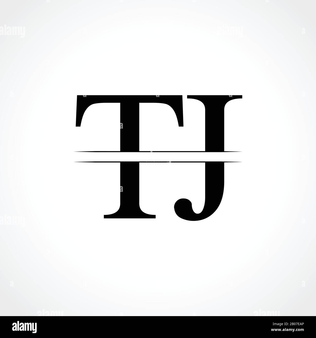 Vektor-Vorlage für das Design des TJ-Logos im Anfangsbuchstaben. Verknüpftes Typografie TJ Letter Logo Design Stock Vektor