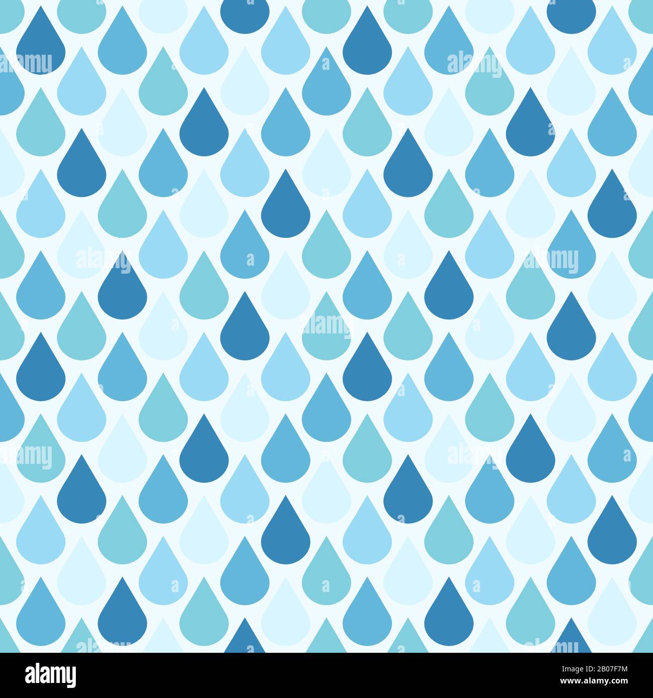 Blaues Vektor-Wasser fällt nahtlos ab. Darstellung nasser Tropfen im Hintergrund Stock Vektor