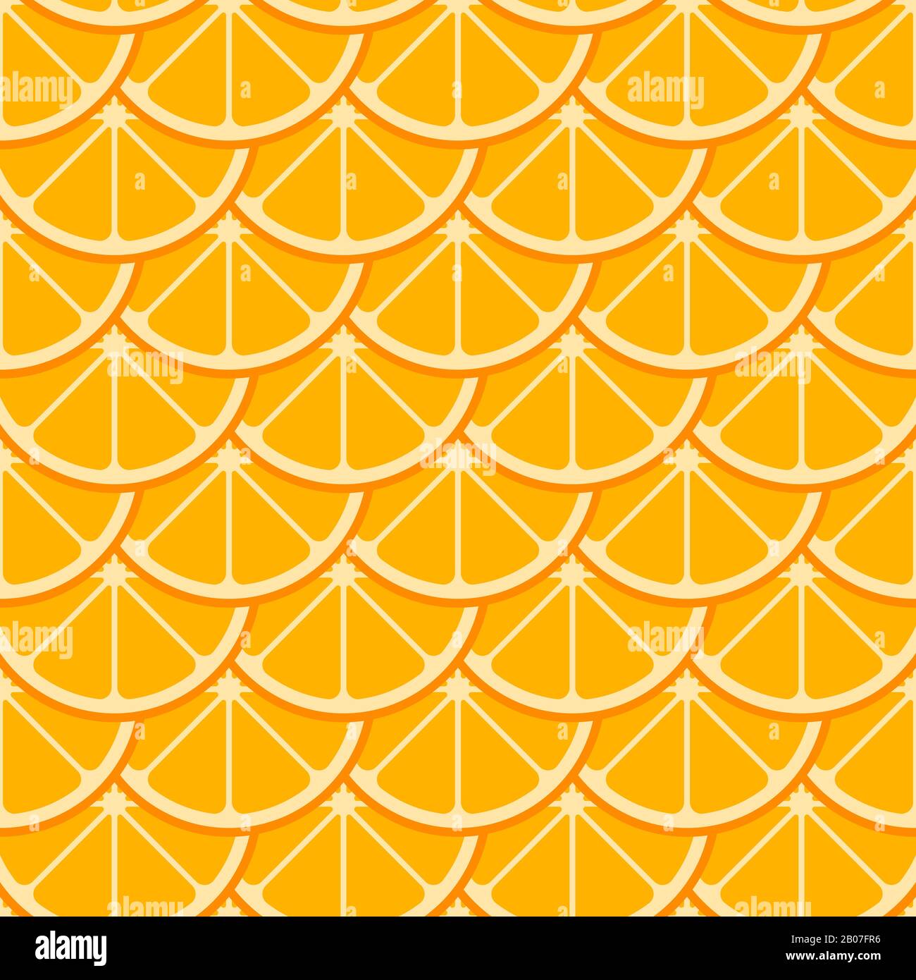 Orangefarbene Schichten Vektor nahtloses Muster. Hintergrund mit natürlicher, süßer Zitruspilze Stock Vektor