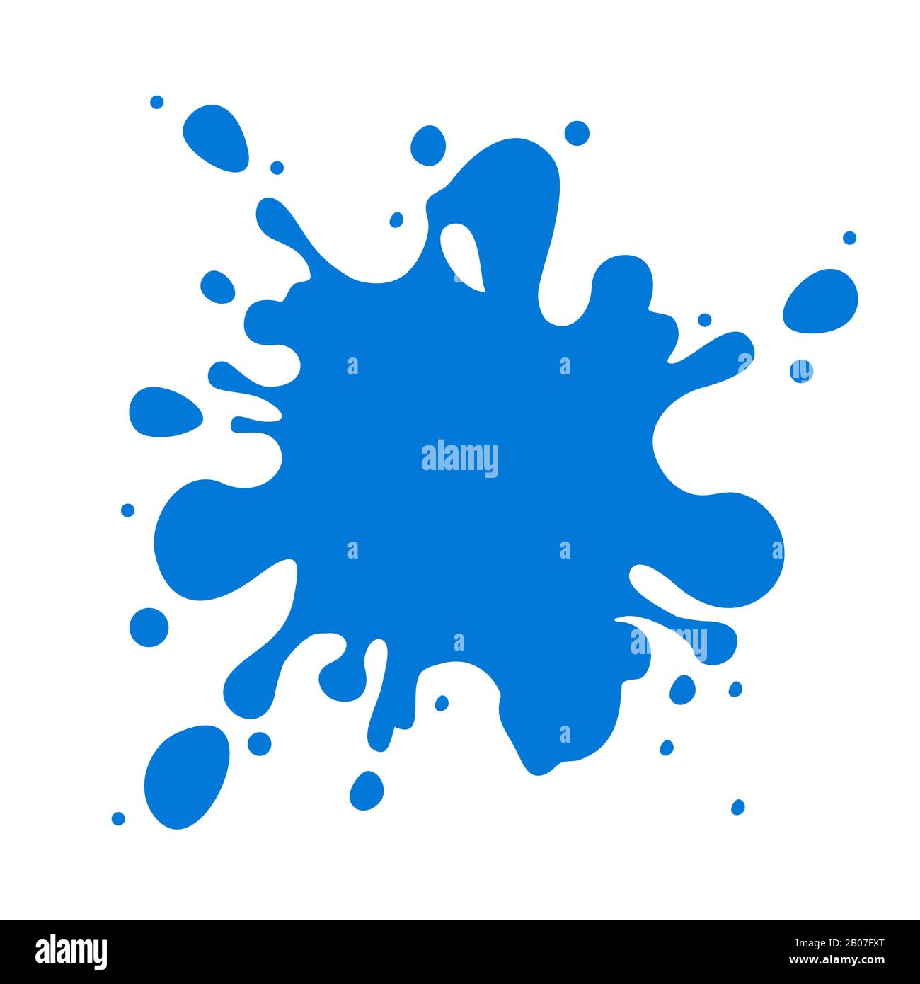 Blaues Vektor-Wasser spritzt isoliert auf weißem Hintergrund. Abstrakte Darstellung nasser Formen Stock Vektor