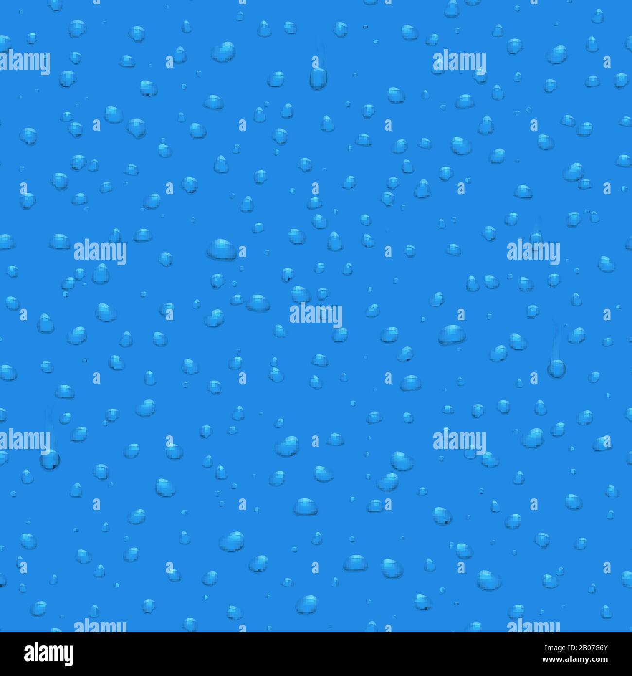 Transparente Wassertropfen Vektor nahtloses Muster. Hintergrund mit Tau-Abbildung Stock Vektor